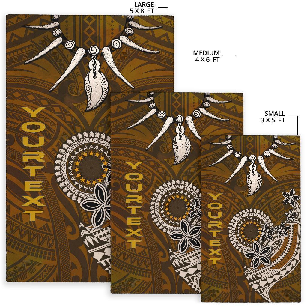 Cook Islands Custom Personalised Area Rugs - Polynesian Boar Tusk - Vibe Hoodie Shop