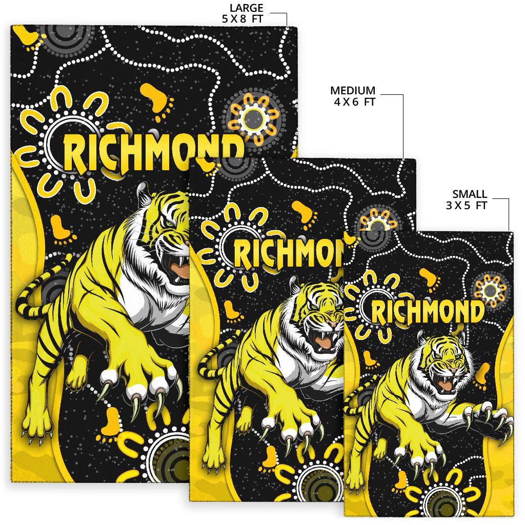 Richmond Football Area Rug Tigers ANZAC Day Unique Indigenous - Vibe Hoodie Shop