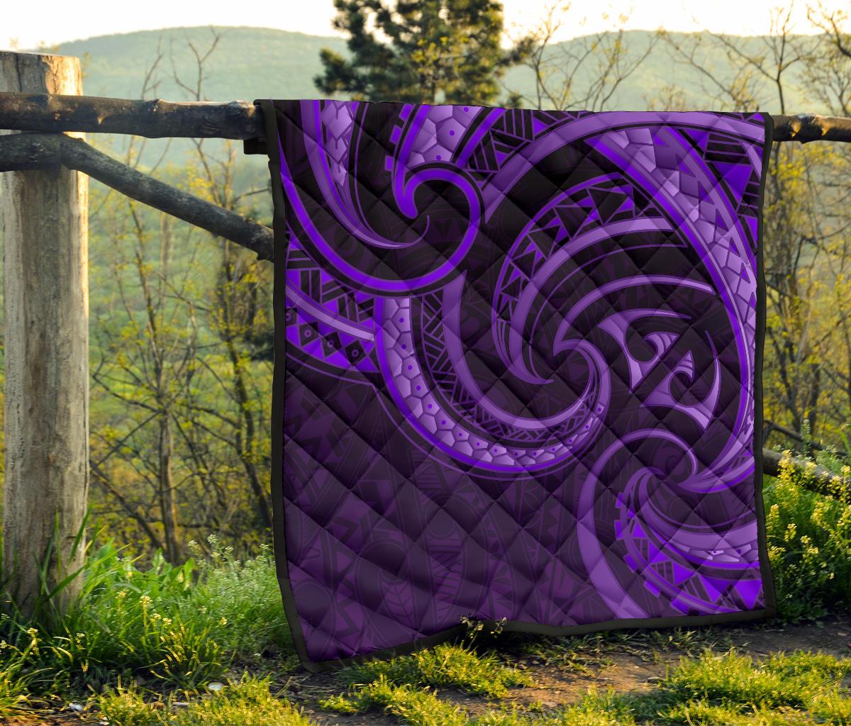 New Zealand Maori Mangopare Premium Quilt Polynesian - Purple - Vibe Hoodie Shop