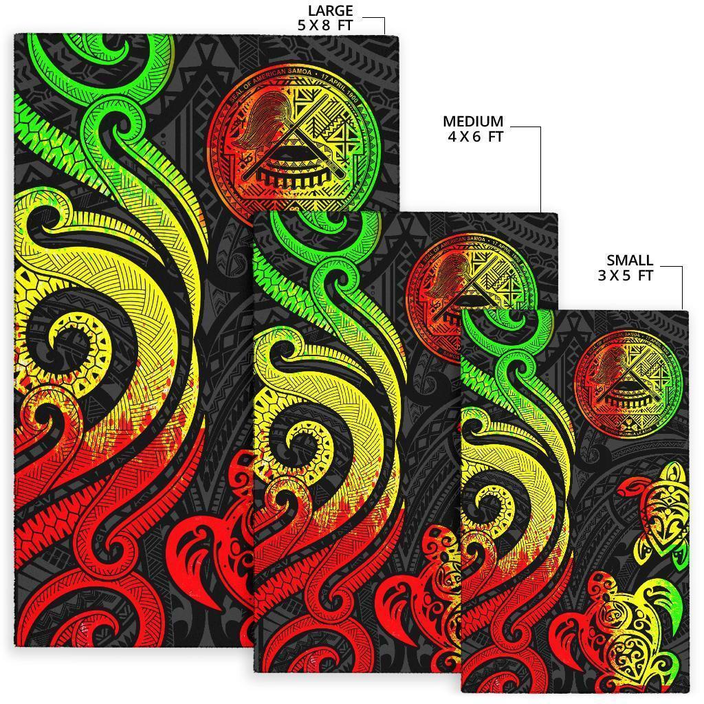 American Samoa Area Rug - Reggae Tentacle Turtle - Vibe Hoodie Shop