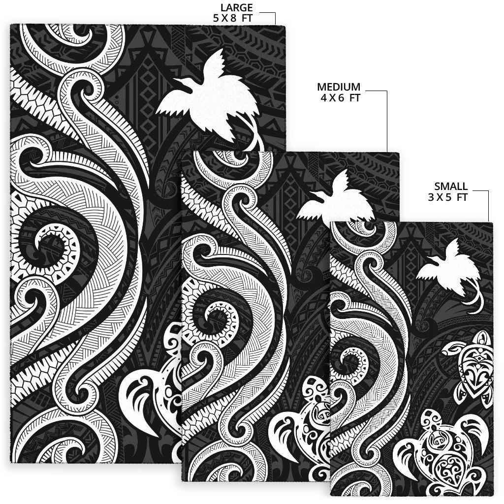 Papua New Guinea Area Rug - White Tentacle Turtle - Vibe Hoodie Shop