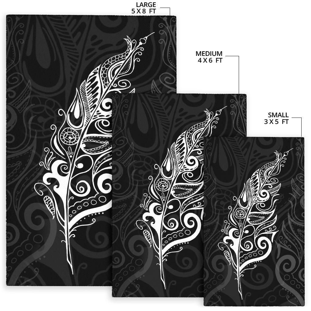 Light Silver Fern Area Rug, White - Vibe Hoodie Shop