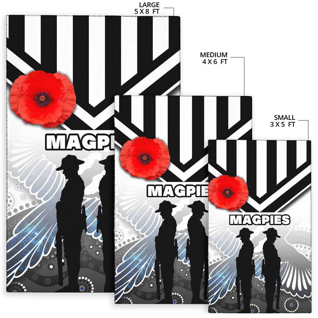 Magpies Area Rug Collingwood ANZAC Day Special Version - Vibe Hoodie Shop