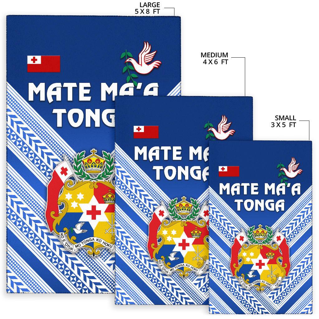 Mate Ma'a Tonga Rugby Area Rug Polynesian Creative Style - Blue - Vibe Hoodie Shop