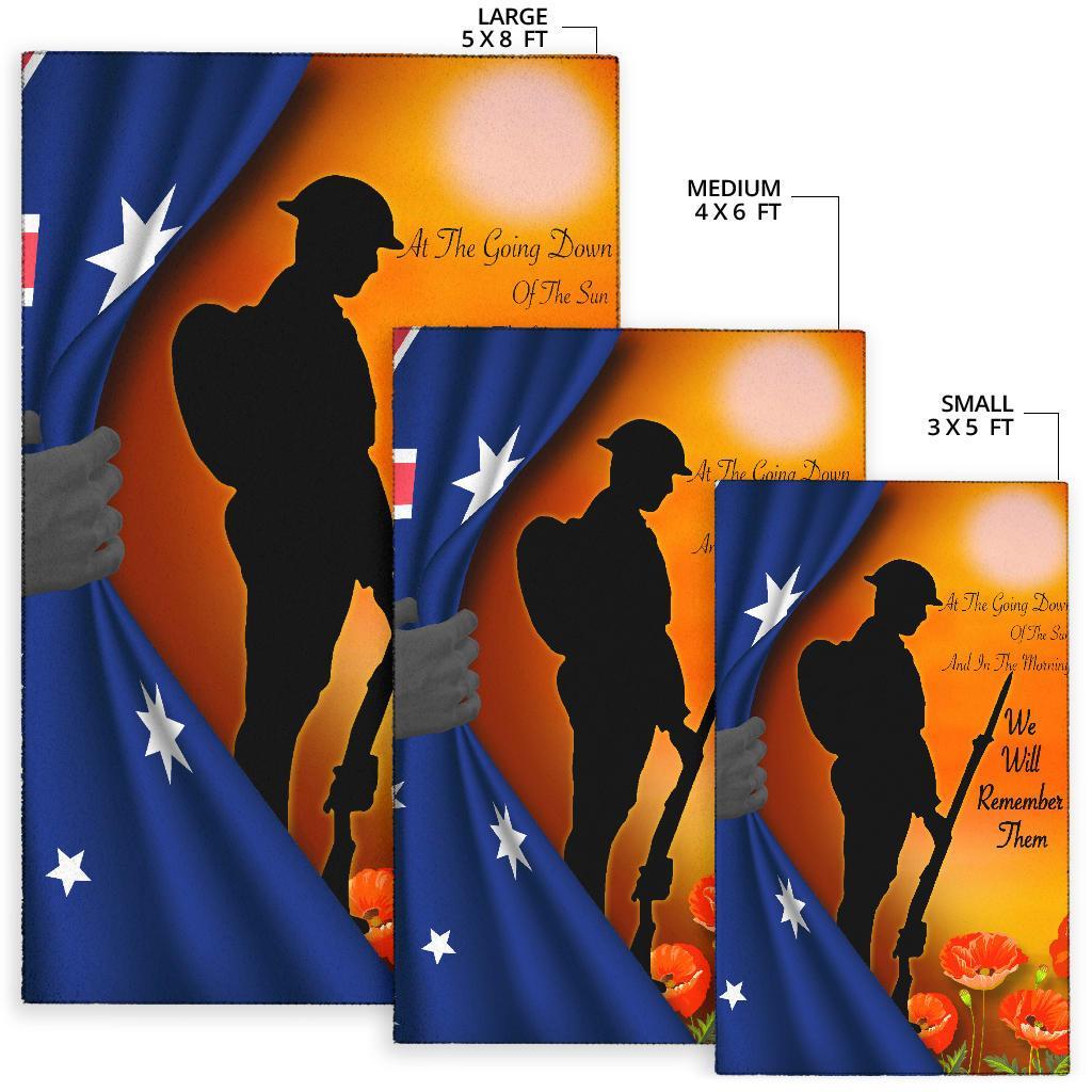 ANZAC Area Rug - We Will Remember Them Ver02 - Vibe Hoodie Shop