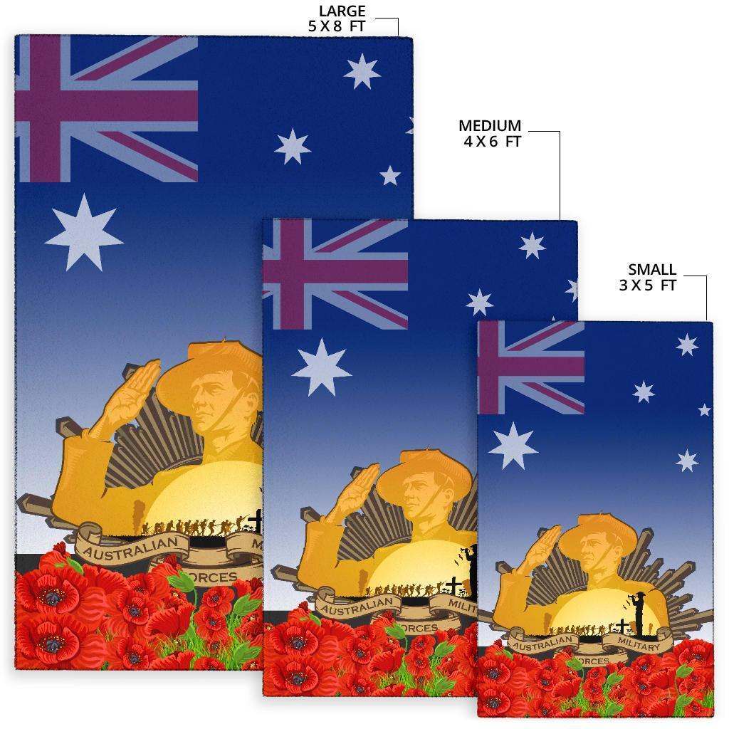 Area Rug - Australia ANZAC Day 2020 And Soldiers - Vibe Hoodie Shop