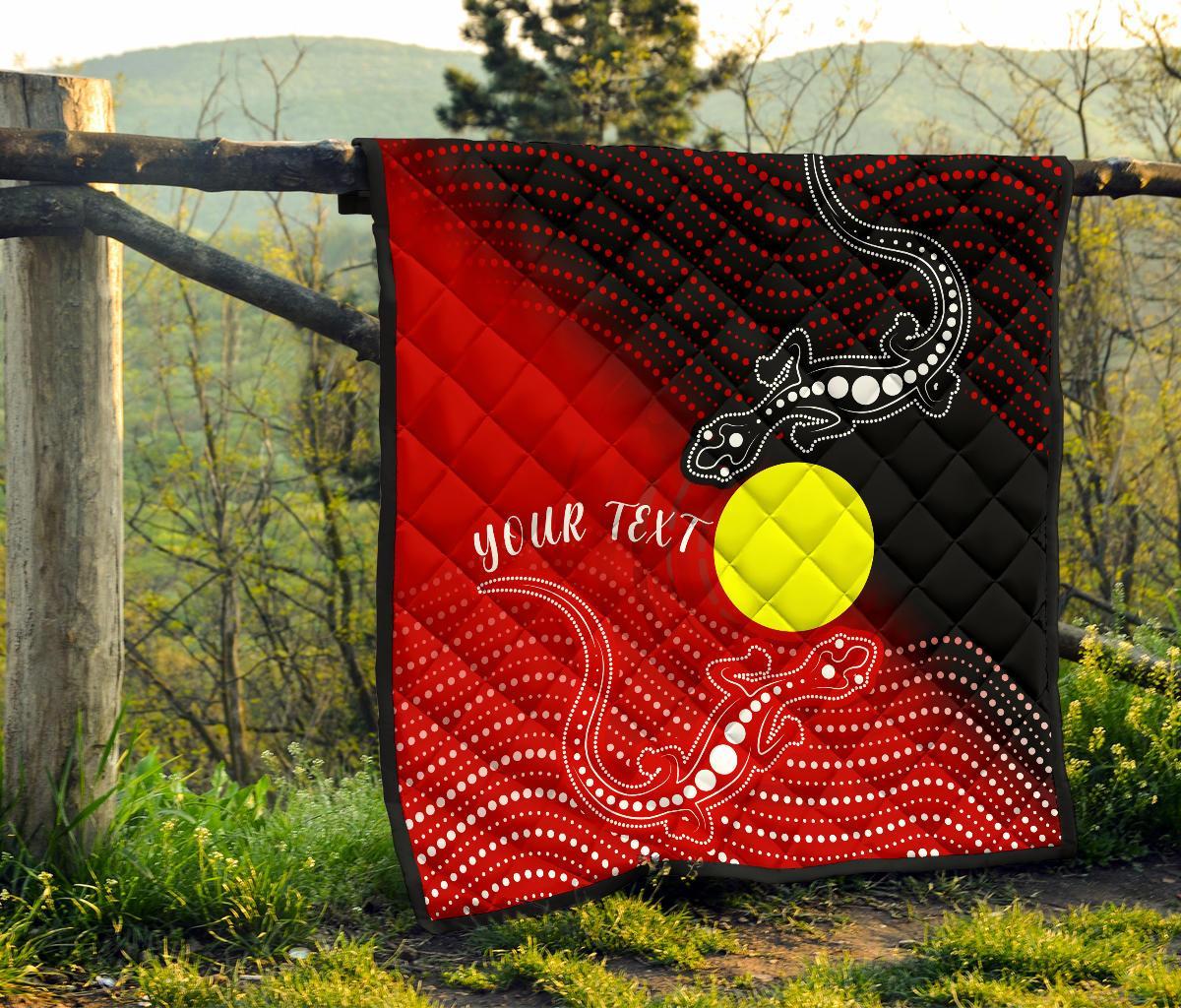 Custom Aboriginal Premium Quilt - Two Indigenous Lizard - Vibe Hoodie Shop