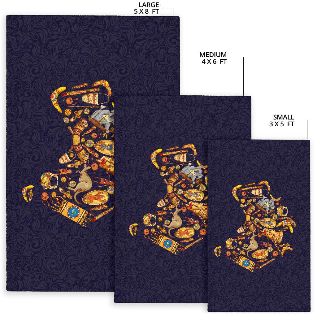 Area Rug - Australia Map Rug Symbol - Vibe Hoodie Shop
