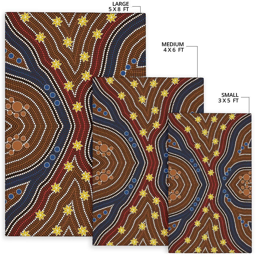 Area Rug - Aboriginal Dot Painting Depicting Wet - Vibe Hoodie Shop