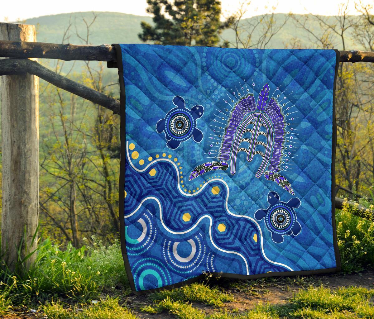 Torres Strait Premium Quilt - Dhari And Turtle - Vibe Hoodie Shop