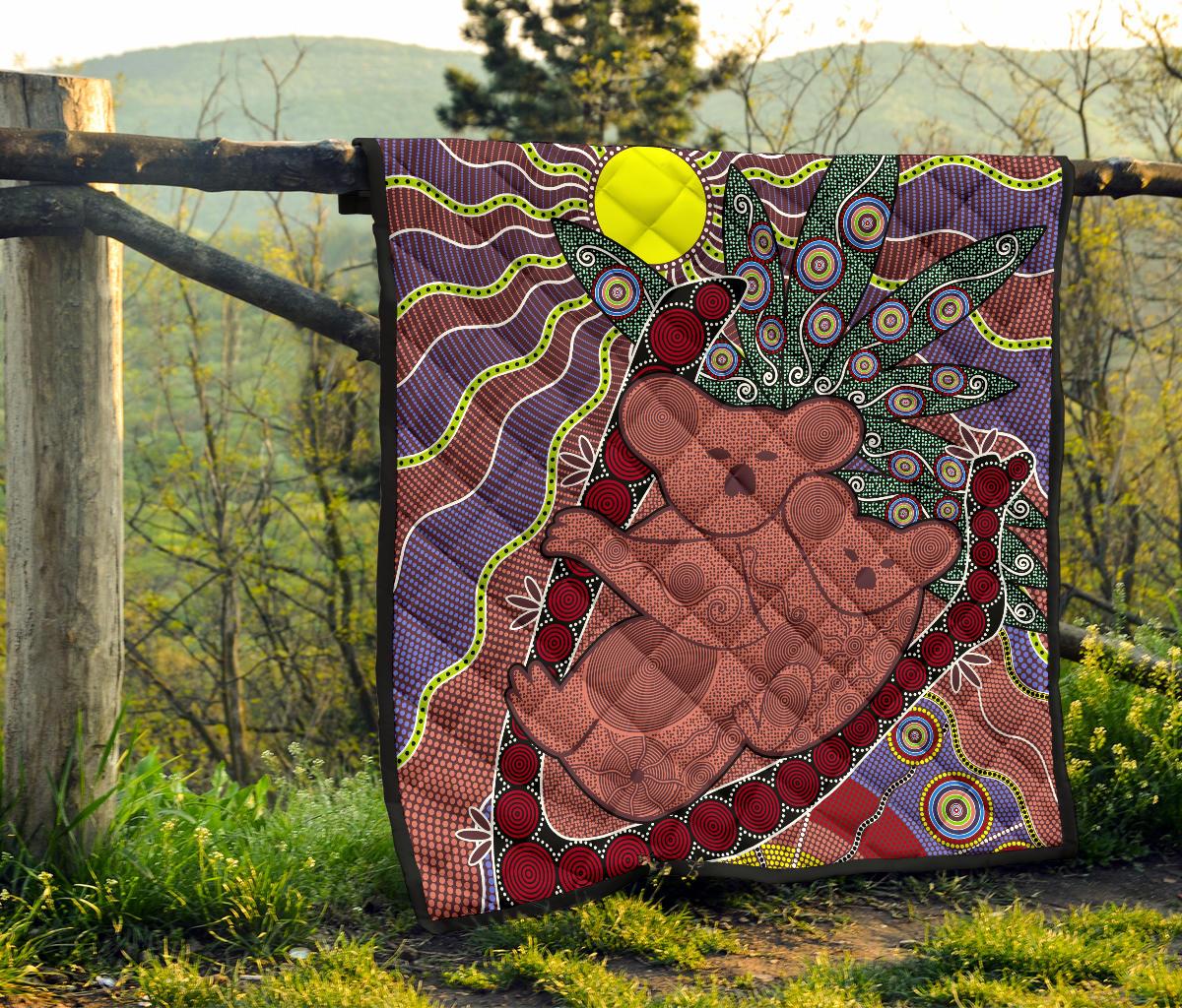 Premium Quilts - Koala Coverlets Aboriginal Pattern - Vibe Hoodie Shop