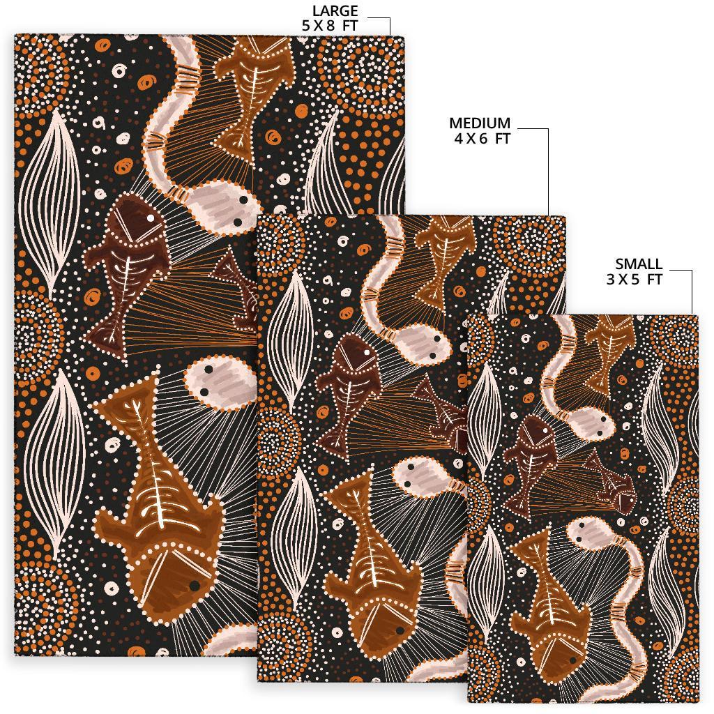 Aboriginal Area Rug - Indigenous Fish and Snake - Vibe Hoodie Shop