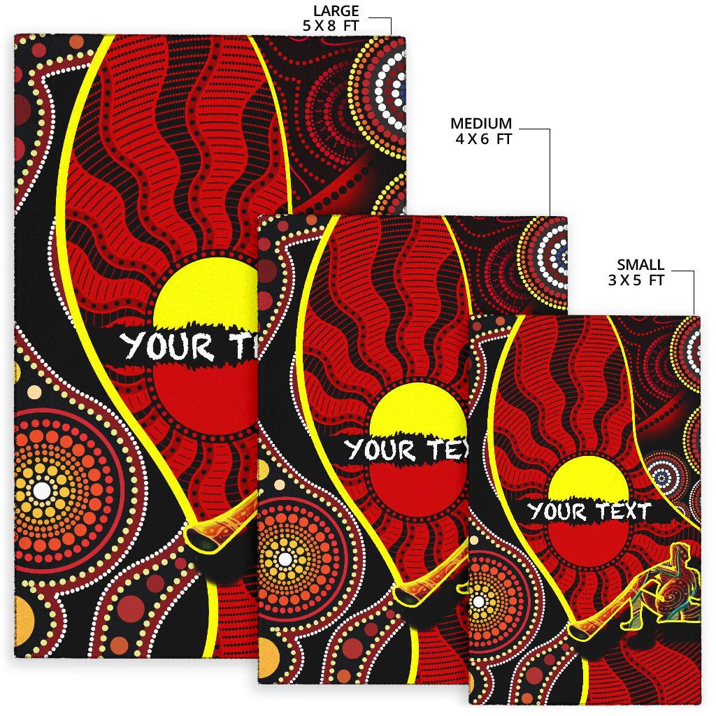 Custom Area Rug - Australia Aboriginal Dots With Didgeridoo - Vibe Hoodie Shop