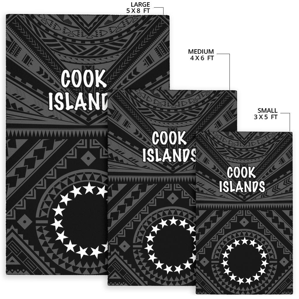 Cook Islands Area Rug - Seal With Polynesian Tattoo Style (Black) - Vibe Hoodie Shop