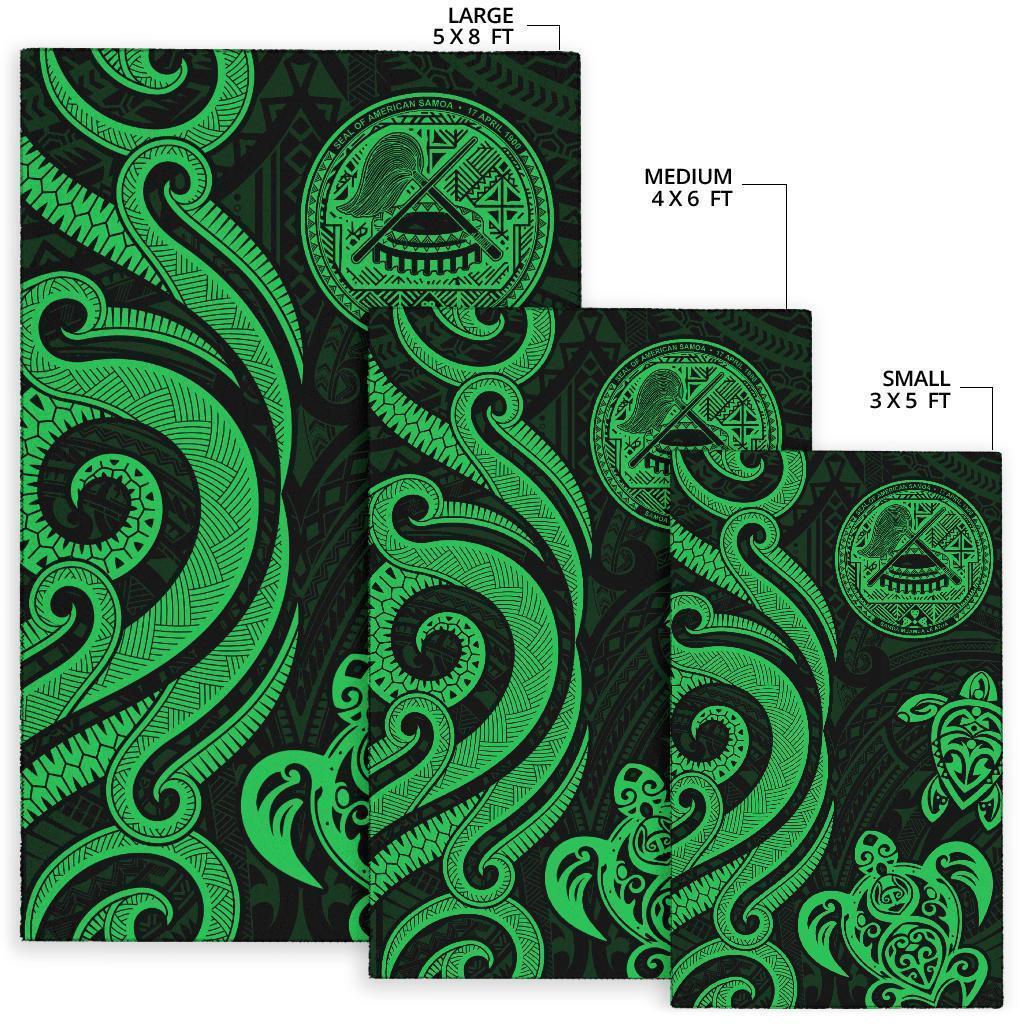 American Samoa Area Rug - Green Tentacle Turtle - Vibe Hoodie Shop