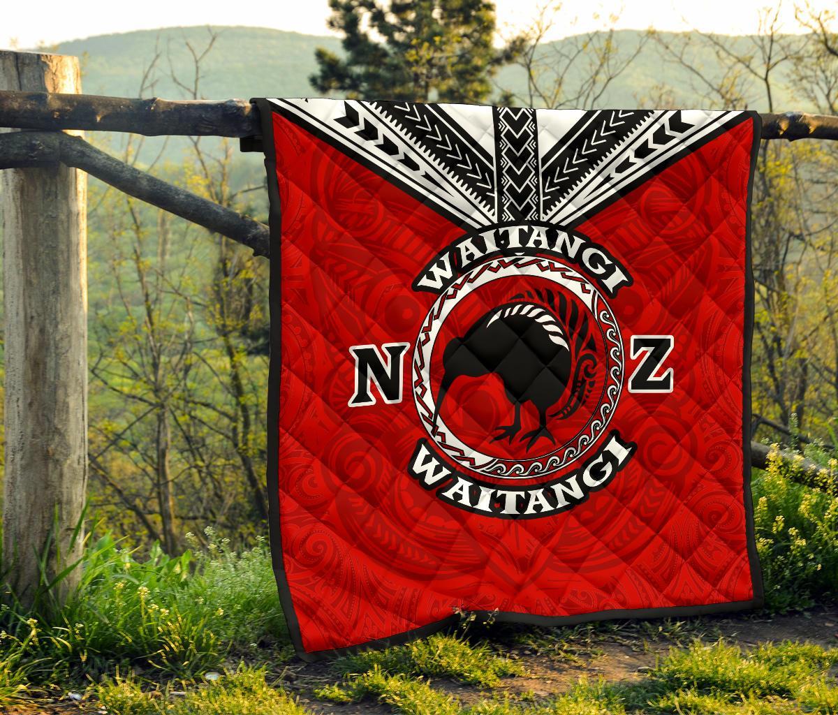 New Zealand Maori Quilt Waitangi Day - Red - Vibe Hoodie Shop