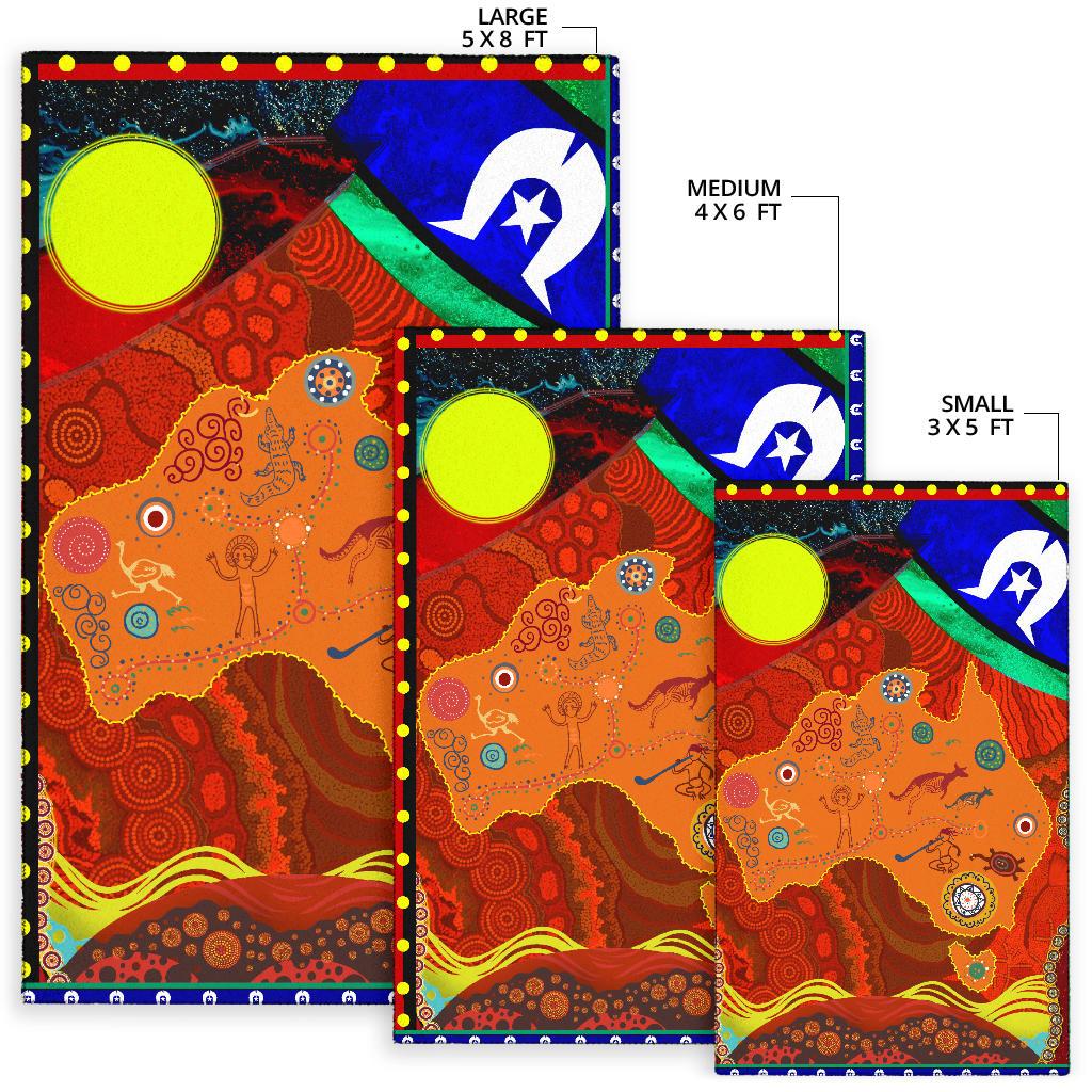 Area Rug - Australia Map Aboriginal Patterns - Vibe Hoodie Shop