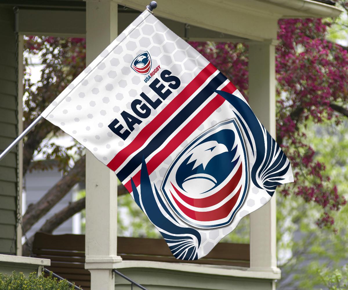 USA Rugby Flag Eagles Simple Style - White - Vibe Hoodie Shop