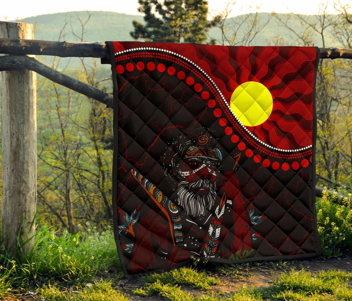 Aboriginal Premium Quilt - Indigenous People And Sun - Vibe Hoodie Shop