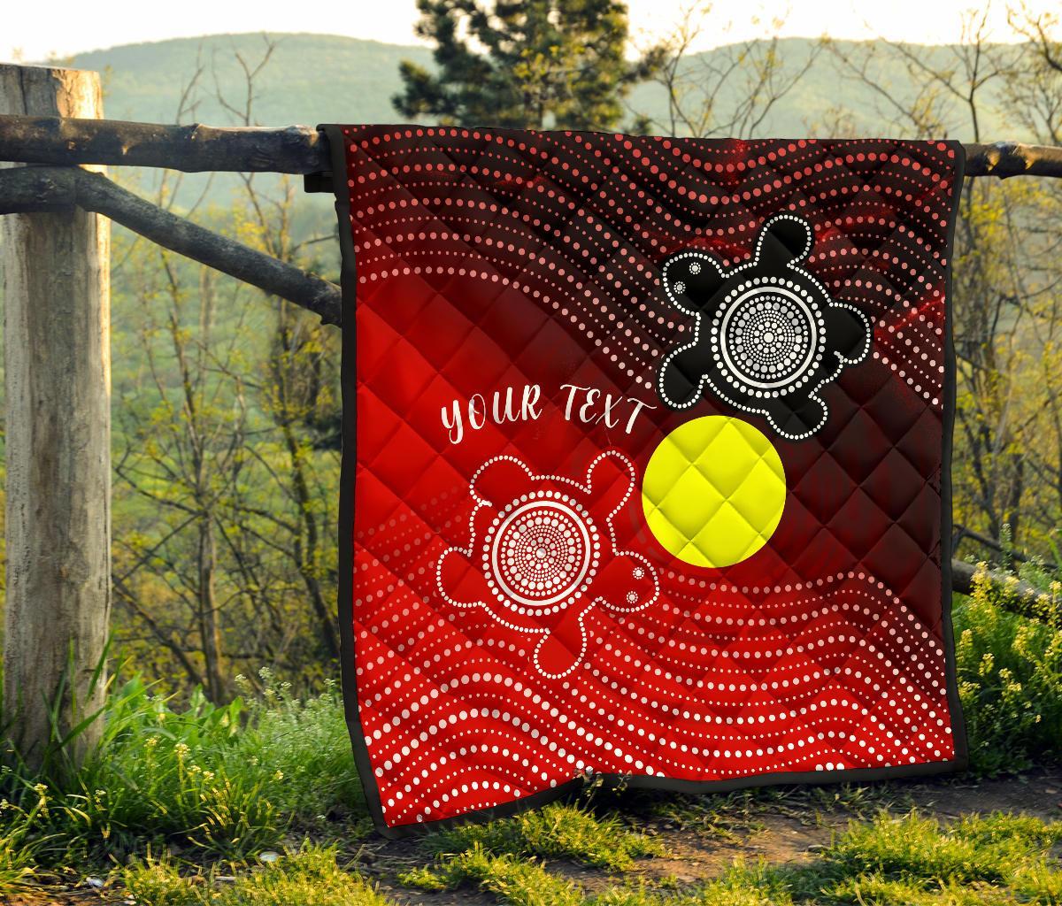 Custom Aboriginal Premium Quilt - Indigenous Circle Dot Painting Style - - Vibe Hoodie Shop