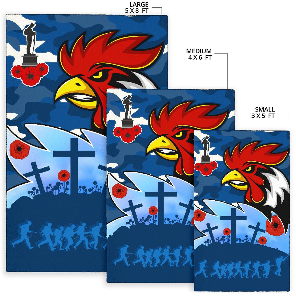 Roosters ANZAC Day Area Rug Military - Blue - Vibe Hoodie Shop