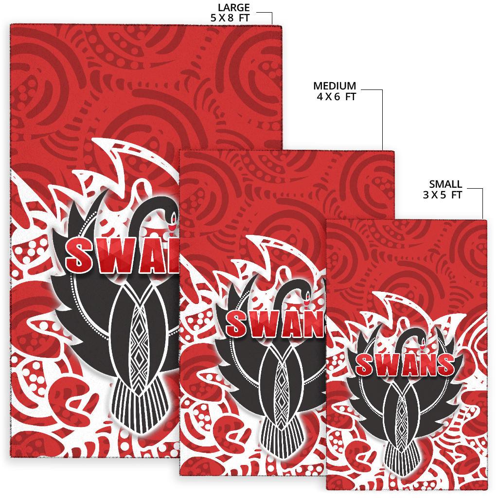 Sydney Area Rug Simple Indigenous Swans - Vibe Hoodie Shop