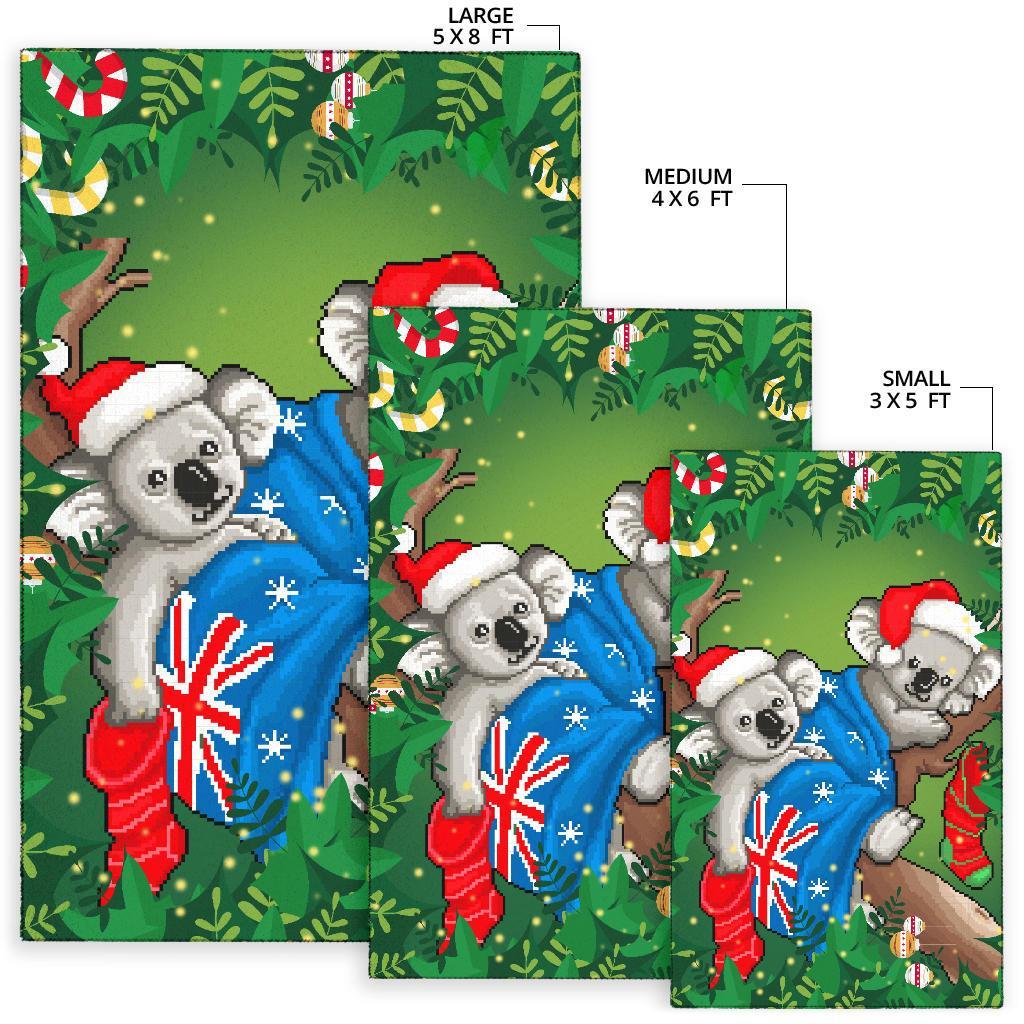 Christmas Area Rug - Australia Flag with Koala Ugly Christmas - Vibe Hoodie Shop