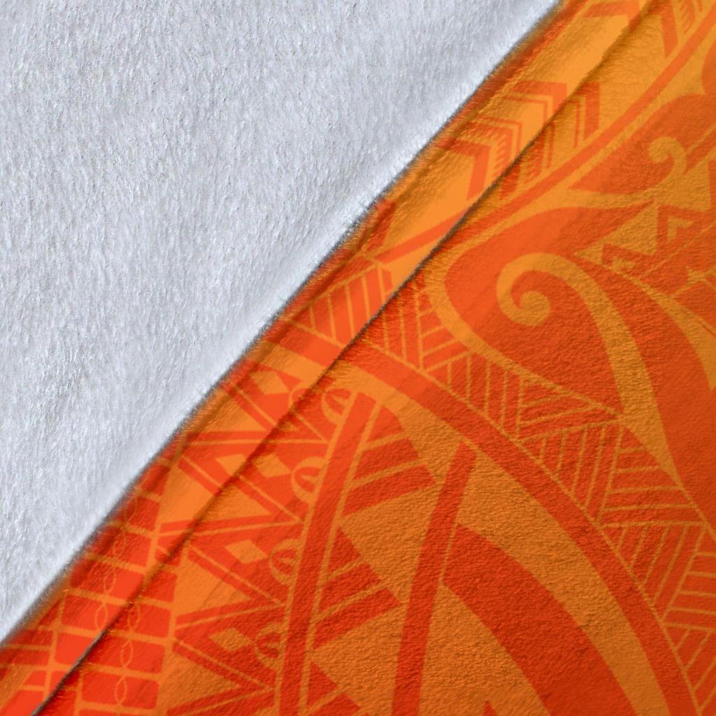 Sun In Leo Zodiac Premium Blanket Polynesian Tattoo Simple - Orange - Vibe Hoodie Shop