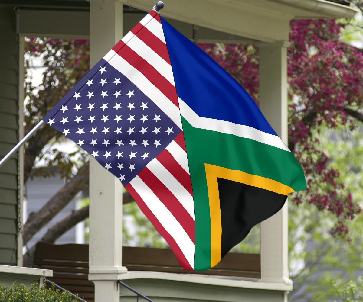 US Flag with South Africa Flag - Vibe Hoodie Shop