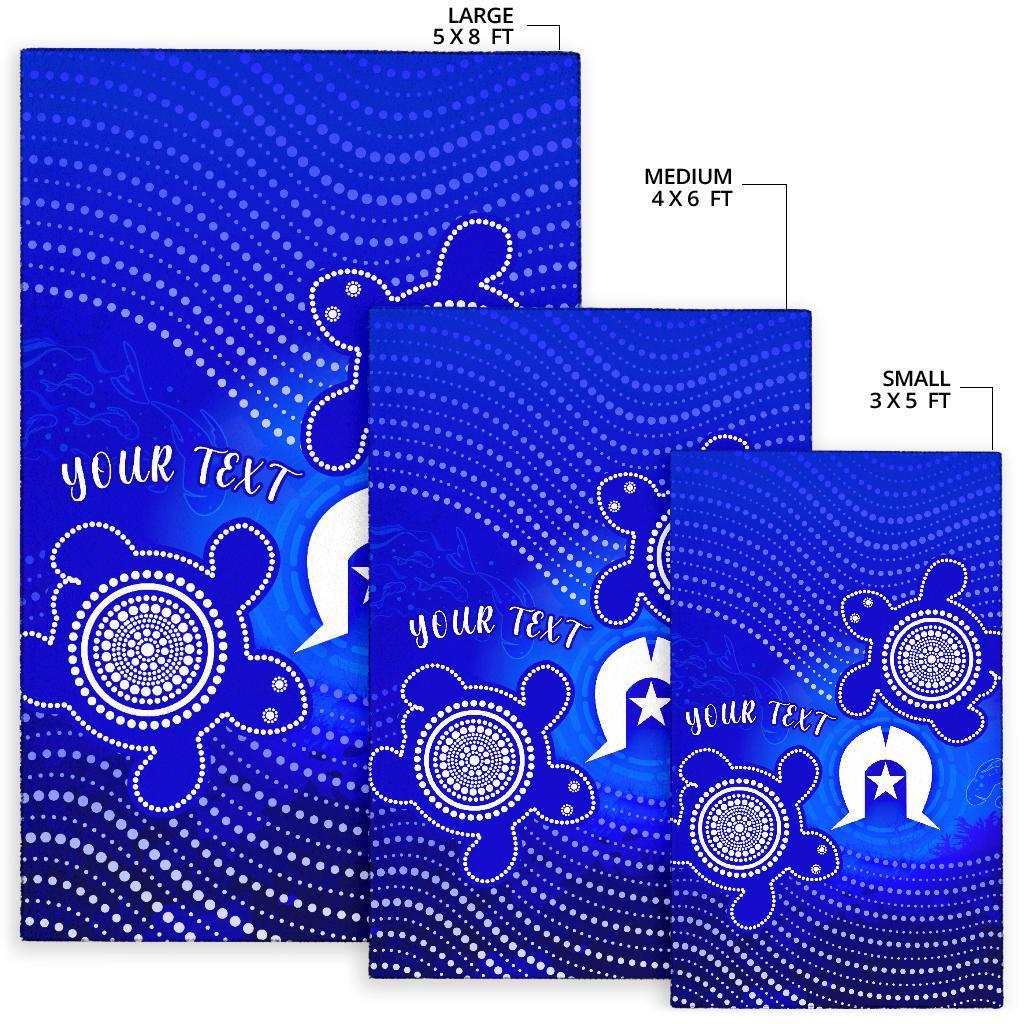 Custom Torres Strait Islanders Area Rug - Torres Symbol With Indigenous Turtle - Vibe Hoodie Shop