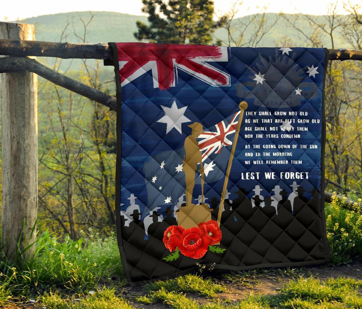 ANZAC Premium Quilt - Always Remember Australian ANZAC Day - Vibe Hoodie Shop