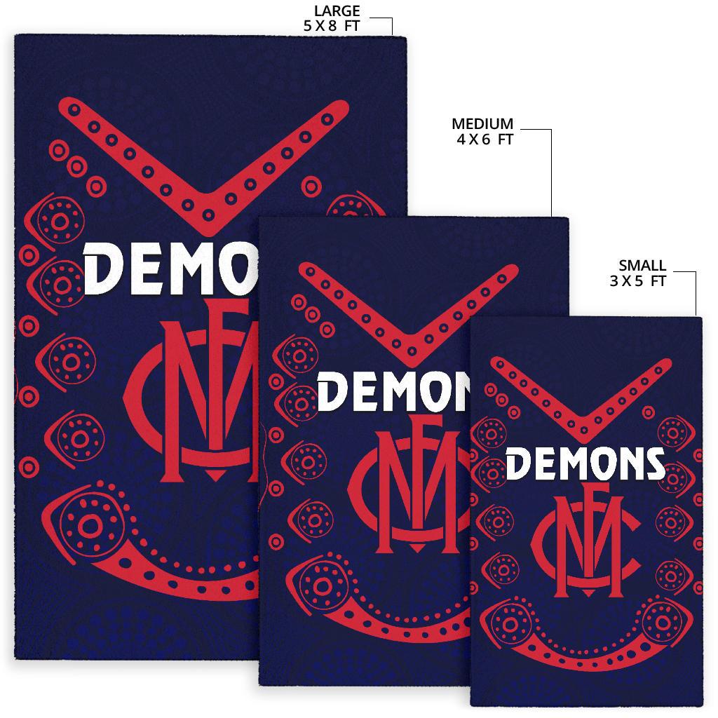 Melbourne Demons Indigenous Area Rug Football - Vibe Hoodie Shop