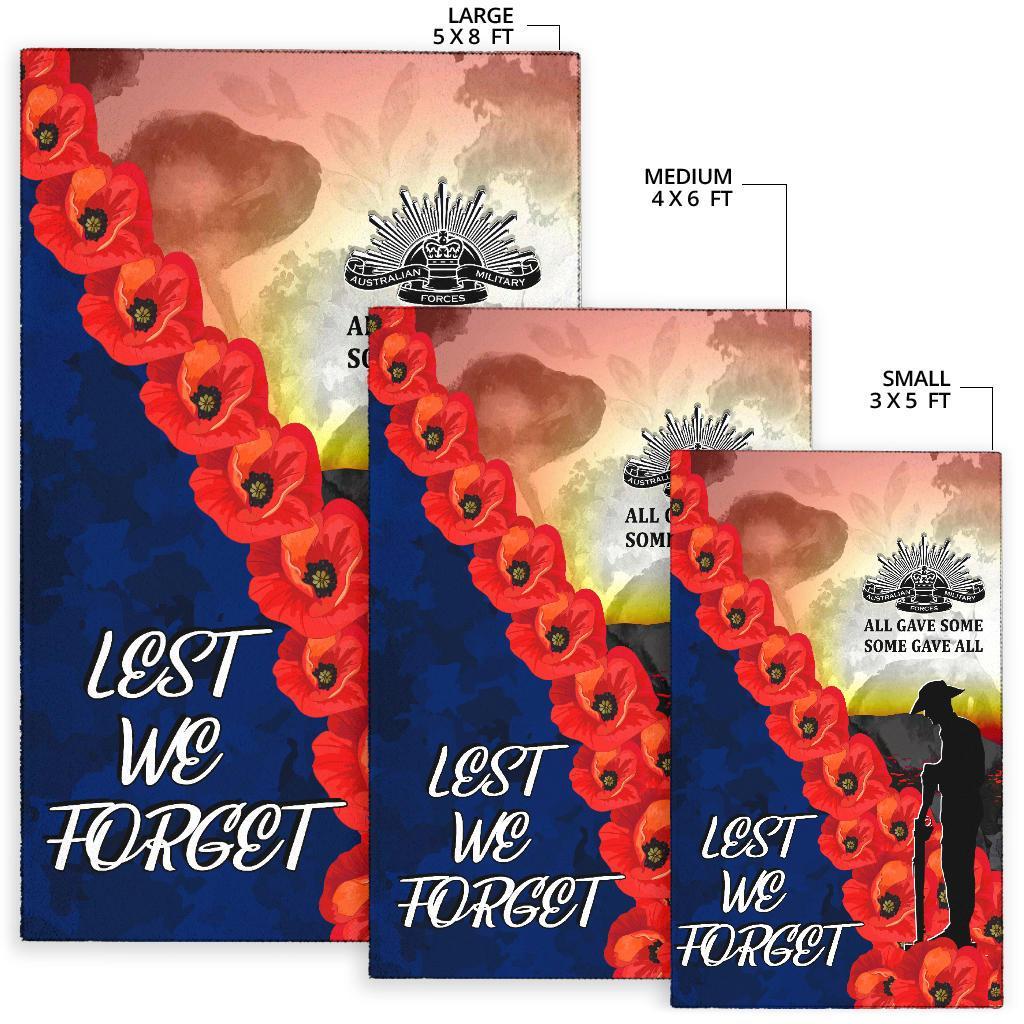 ANZAC Lest We Forget Area Rug - All Gave Some, Some Gave All - - Vibe Hoodie Shop