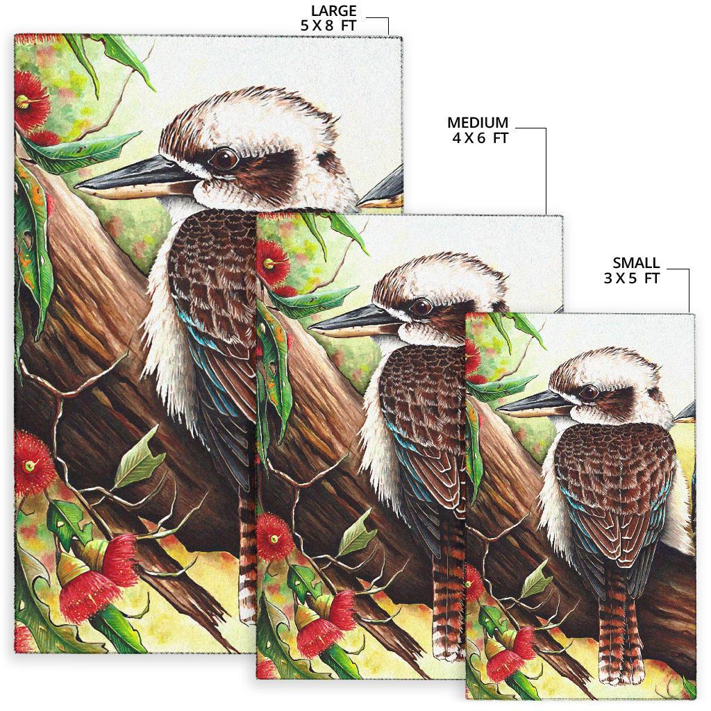 Area Rug - Kookaburra with Waratah - Vibe Hoodie Shop