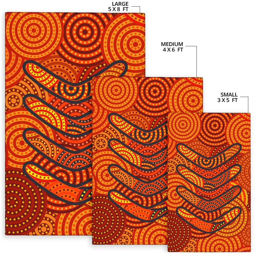 Aboriginal Area Rug - Aboriginal Boomerangs And Dot Circle - Vibe Hoodie Shop