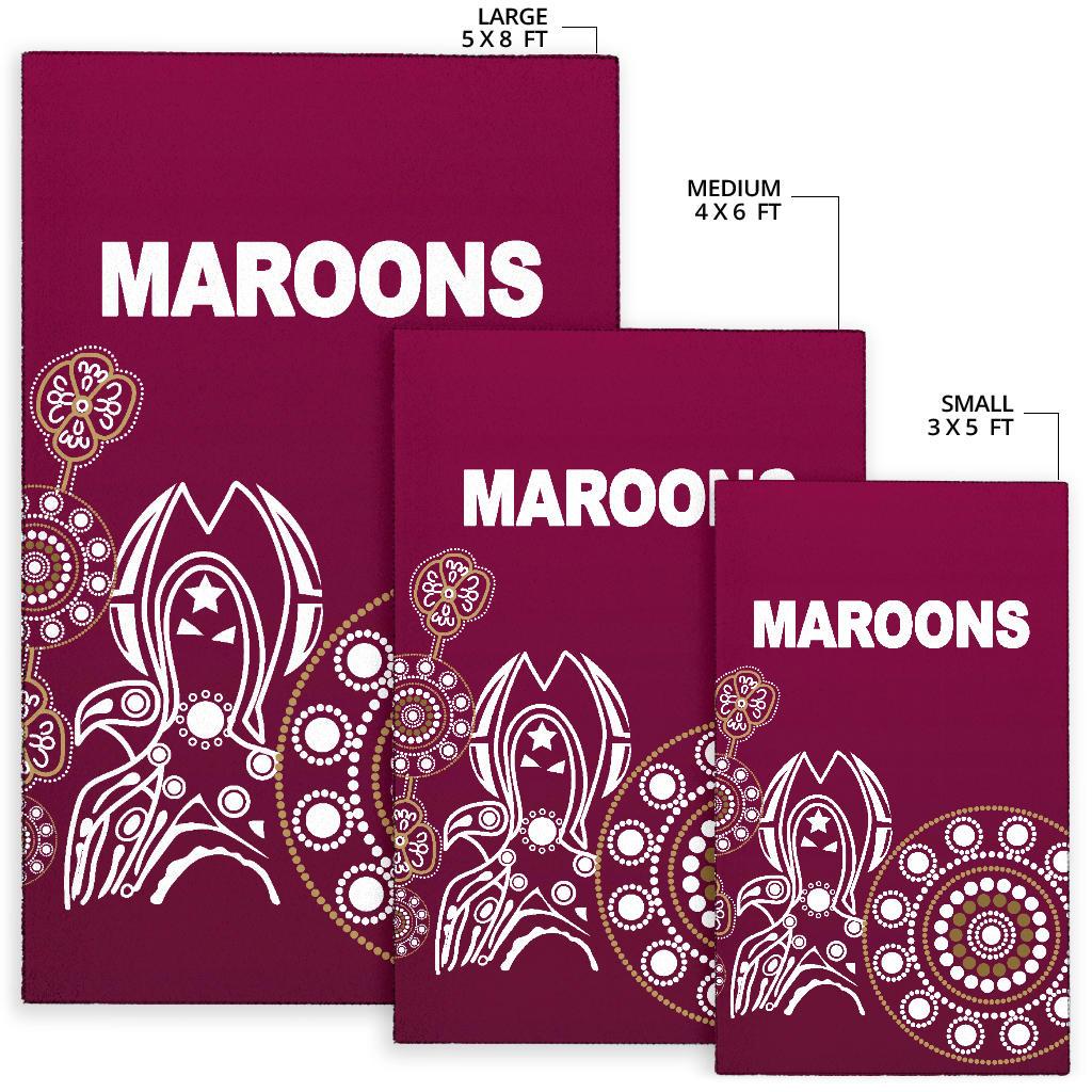 Queensland Area Rug Maroons Simple Indigenous - Vibe Hoodie Shop