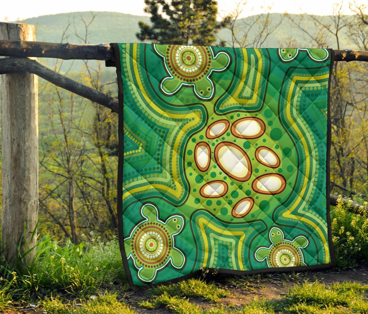 Aboriginal Premium Quilt - Indegenous Dot Painting Art - Vibe Hoodie Shop
