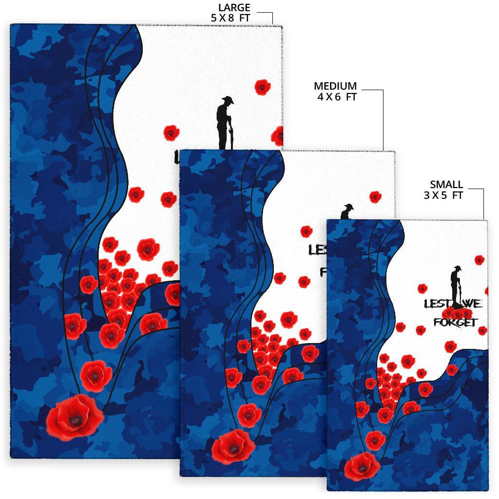 ANZAC Lest We Forget Area Rug - Australian Flag Color - - Vibe Hoodie Shop