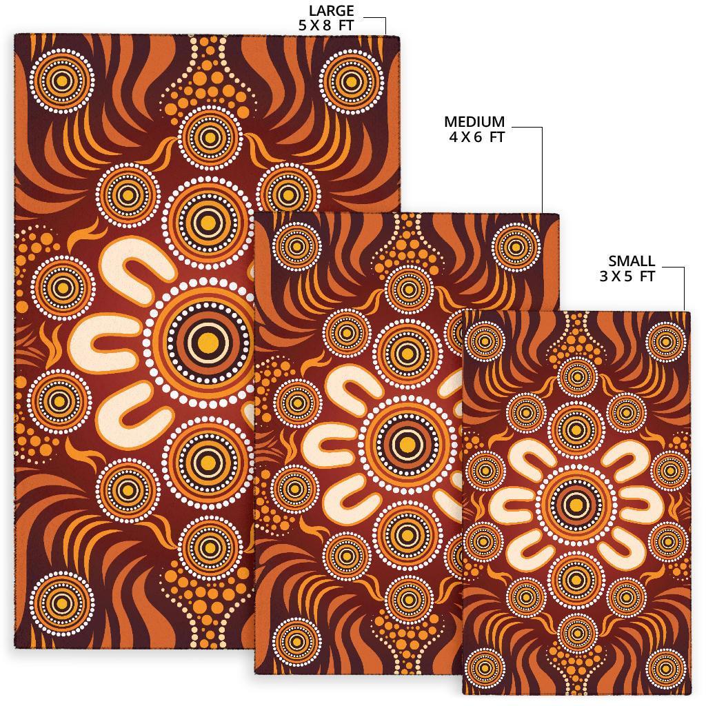 Aboriginal Area Rug - Circle Flowers Patterns Ver02 - Vibe Hoodie Shop