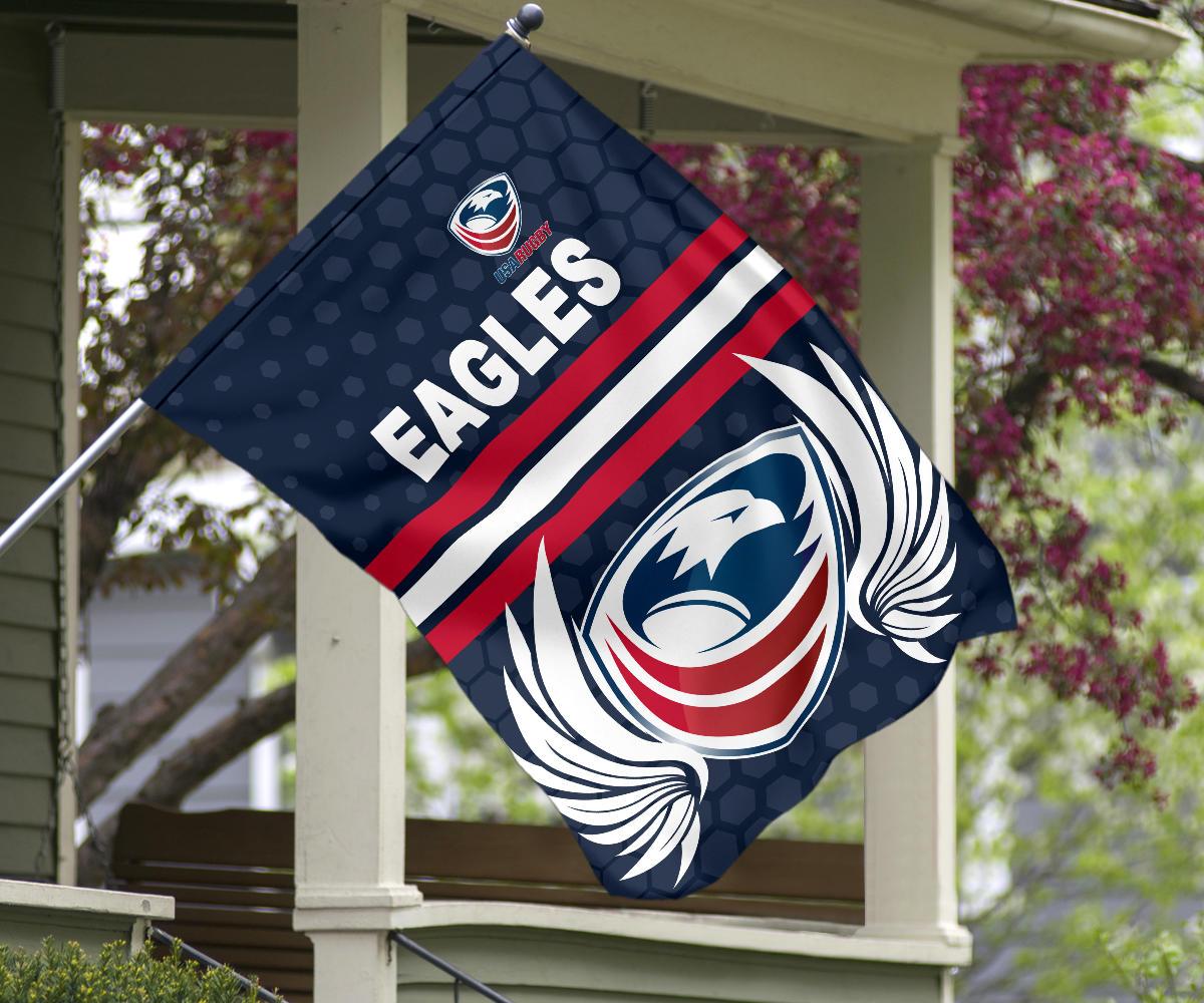 USA Rugby Flag Eagles Simple Style - Full Navy - Vibe Hoodie Shop