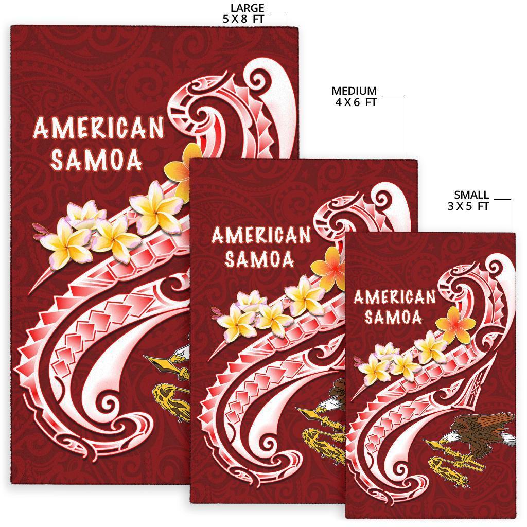 American Samoa Area Rug - AS Seal Polynesian Patterns Plumeria - Vibe Hoodie Shop