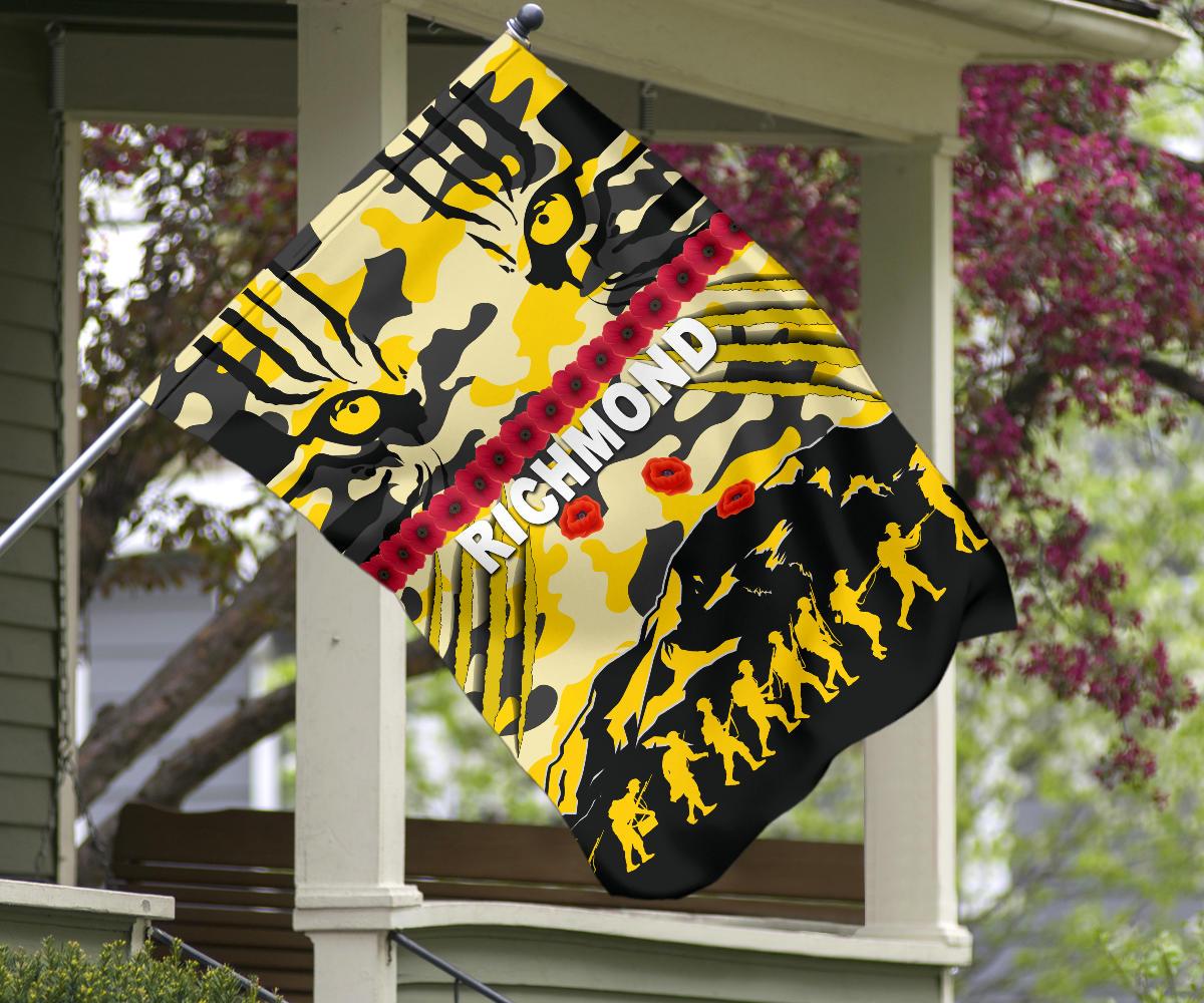 Richmond Tigers Flag ANZAC Day Country Style - Vibe Hoodie Shop