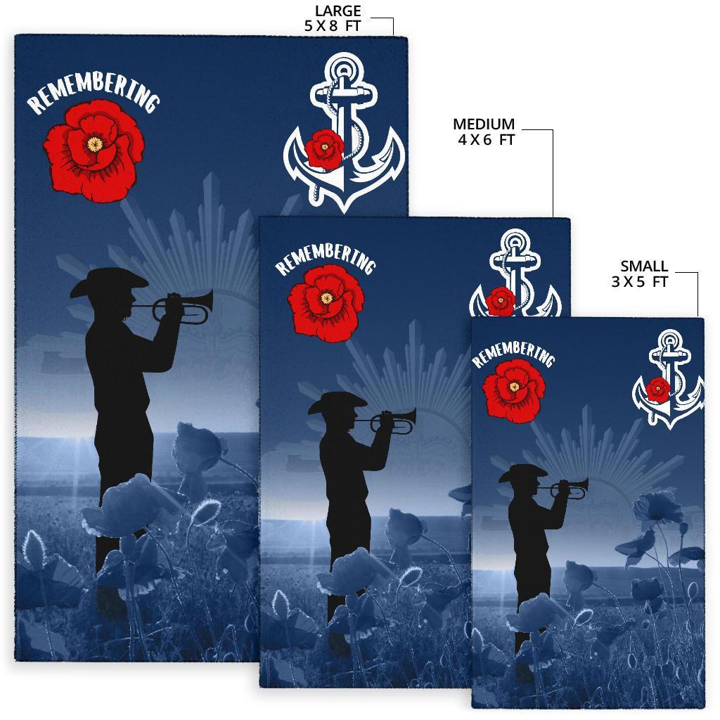 Australia Navy ANZAC Area Rug - Remembering Our Heroes - Vibe Hoodie Shop