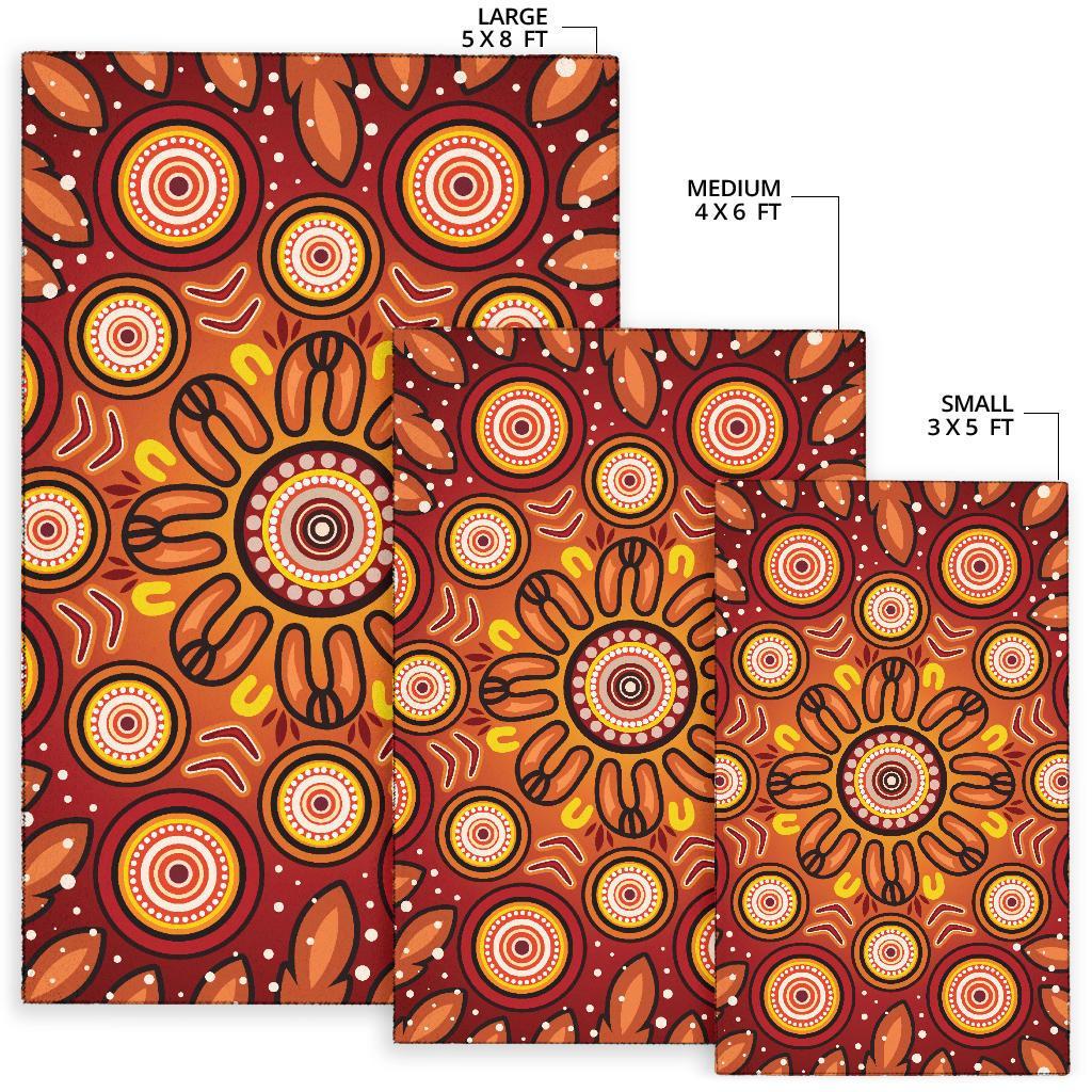 Aboriginal Area Rug - Circle Flowers Patterns VER01 - Vibe Hoodie Shop