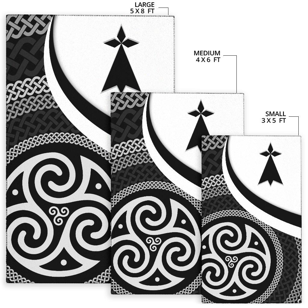 Celtic Area Rug - Brittany Flag With Celtic Patterns - Vibe Hoodie Shop