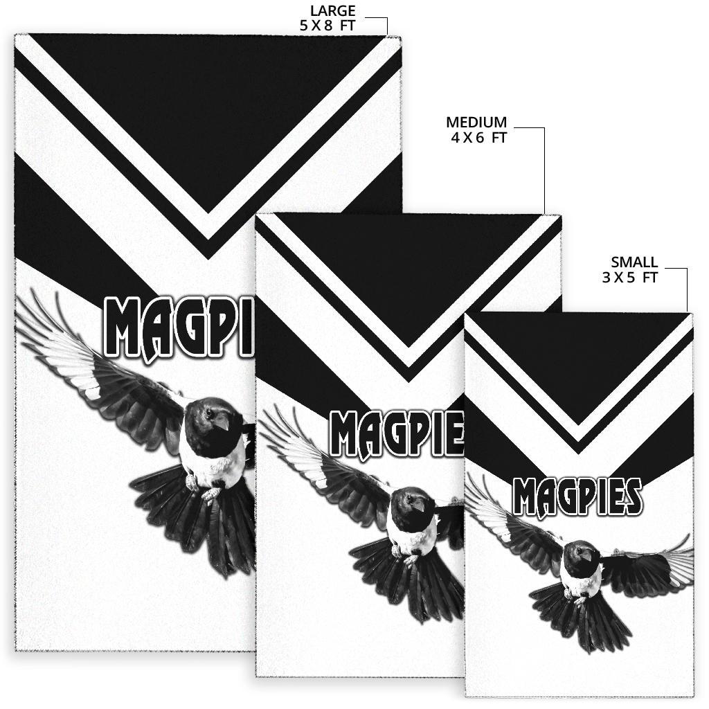 Western Suburbs Magpies Area Rug Original Style - White - Vibe Hoodie Shop