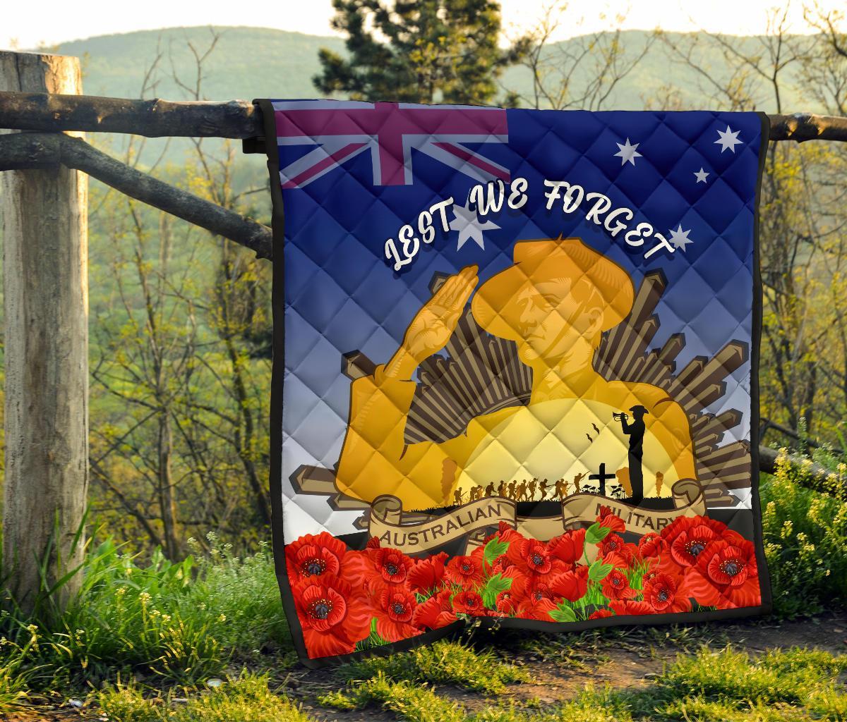 Premium Quilt - Australia ANZAC Day 2020 And Soldiers - Vibe Hoodie Shop