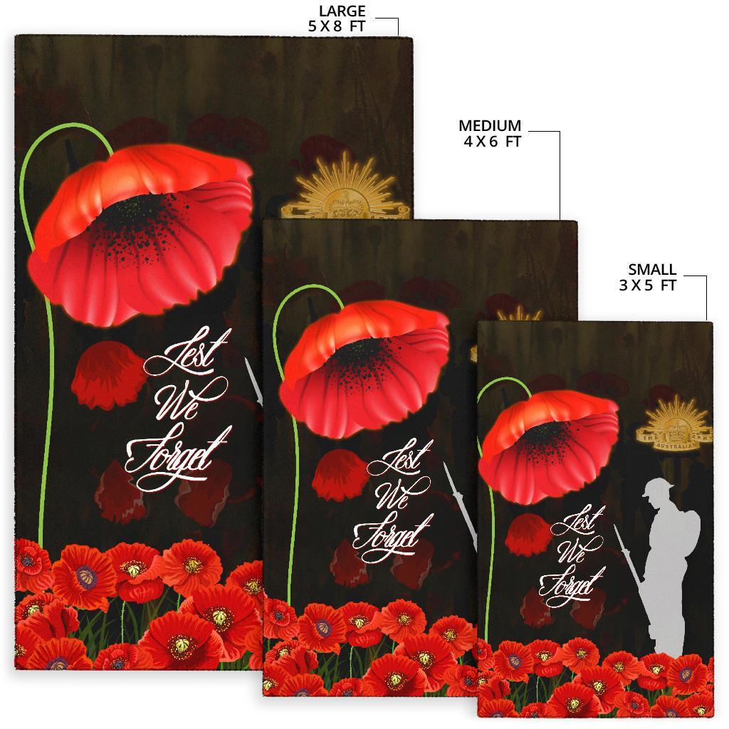 ANZAC Area Rug - Remembrance Poppy Flowers - Vibe Hoodie Shop