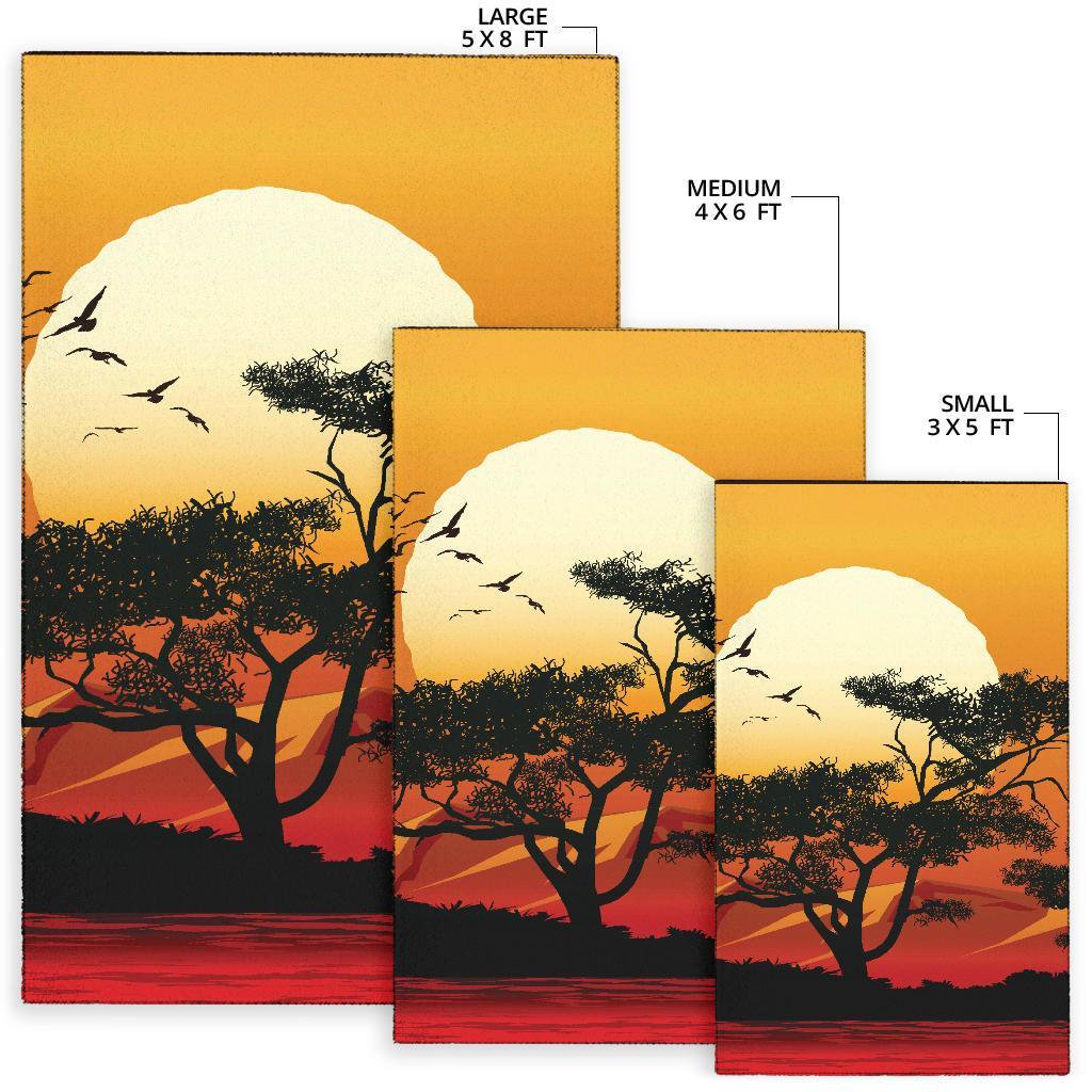 Area Rug - Sunset And Tree In Australia - Vibe Hoodie Shop