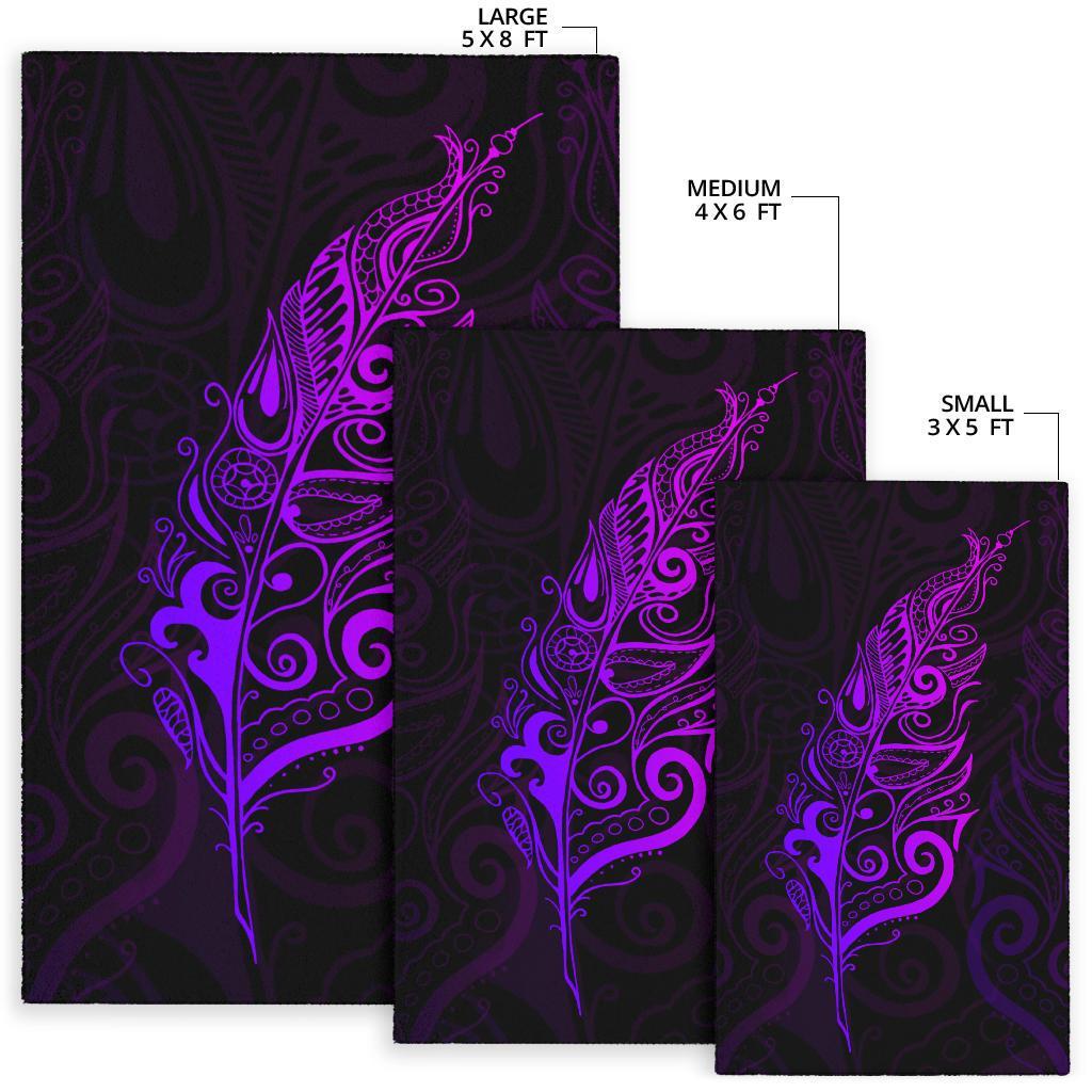 Light Silver Fern Area Rug, Purple - Vibe Hoodie Shop